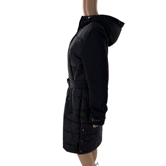 Anatomie Black Megeve Belted Puffer Hooded Jacket - Picture 6 of 12